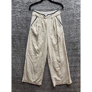 Anthropologie Sovere Express Ivory Wide‎ Leg Pleated Pants XS